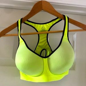 Nike neon yellow sports bra.
